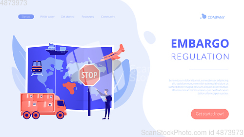 Image of Embargo regulation concept landing page