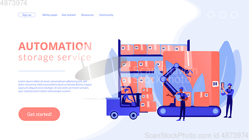 Image of Warehouse logistics concept landing page.