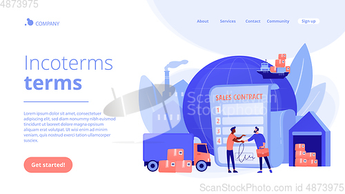 Image of Sales contract terms concept landing page