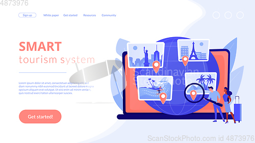 Image of Smart tourism system concept landing page