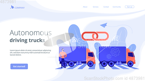 Image of Truck platooning concept landing page.