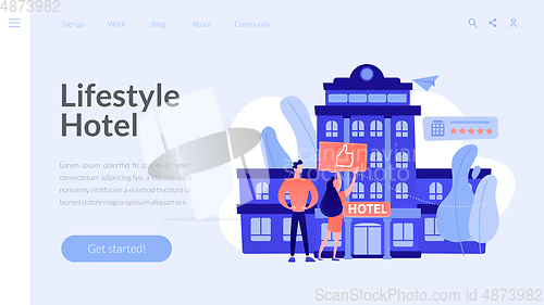 Image of Lifestyle hotel concept landing page.