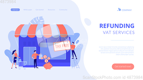 Image of Tax free service concept landing page