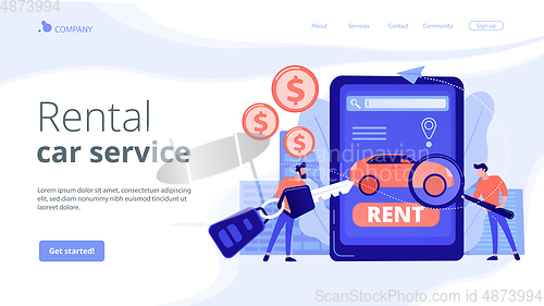 Image of Rental car service concept landing page.