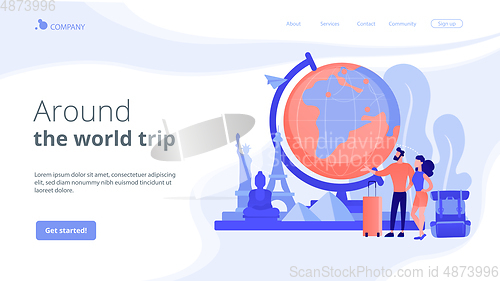 Image of Traveling the world concept landing page