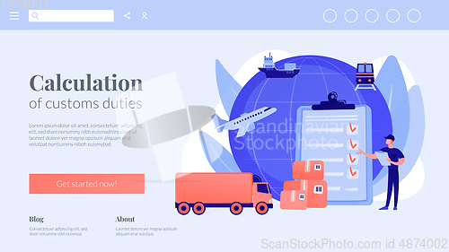 Image of Customs clearance concept landing page