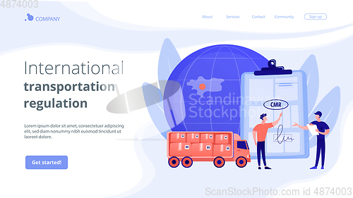 Image of Road transport documents concept landing page