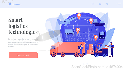 Image of Business logistics concept landing page.