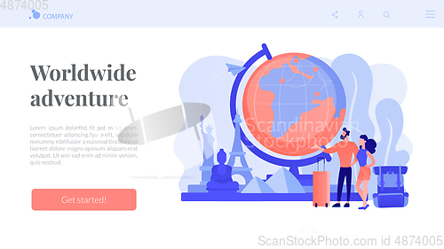 Image of Traveling the world concept landing page