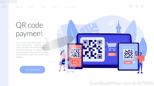 Image of QR code concept landing page