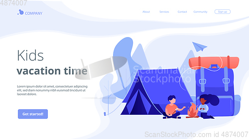 Image of Summer camp concept landing page.