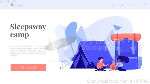 Image of Summer camp concept landing page.