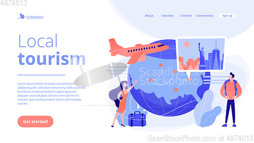 Image of Inside country traveling concept landing page.