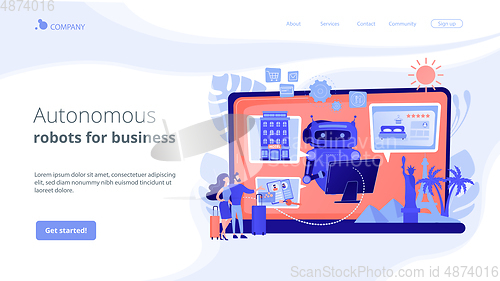 Image of Smart hospitality industry concept landing page