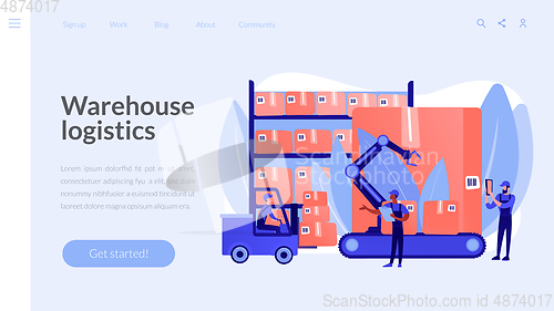 Image of Warehouse logistics concept landing page.