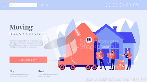 Image of Moving house services concept landing page.