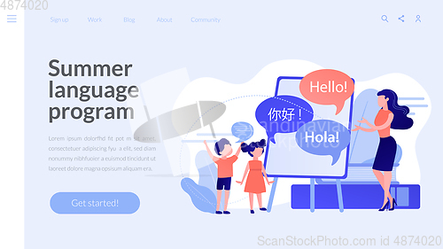 Image of Computer programming camp concept landing page.