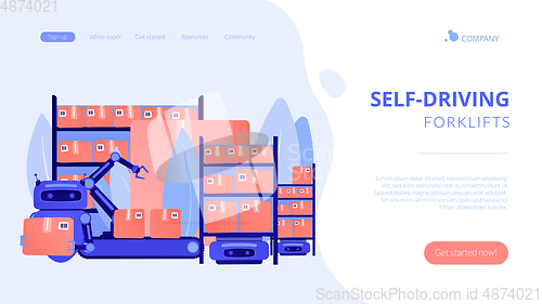 Image of Warehousing robotization concept landing page