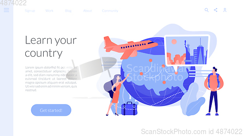 Image of Inside country traveling concept landing page.