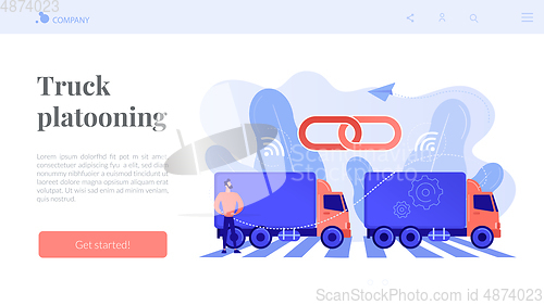 Image of Truck platooning concept landing page.