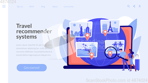 Image of Smart tourism system concept landing page