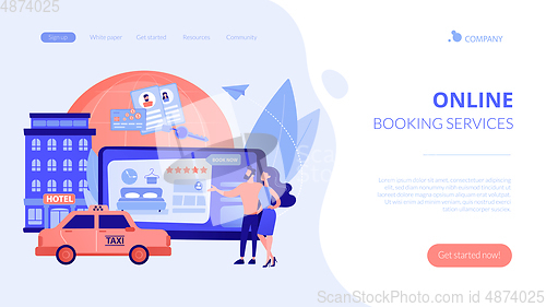 Image of Online booking services concept landing page