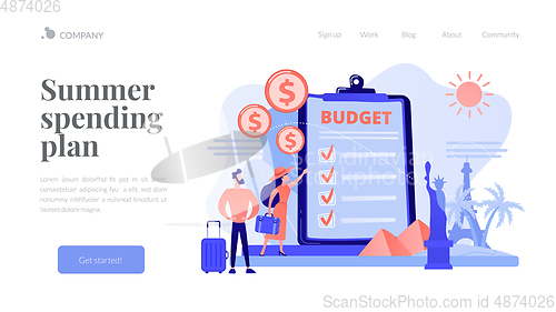 Image of Vacation fund concept landing page.