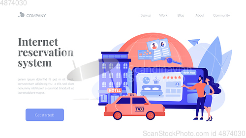 Image of Online booking services concept landing page