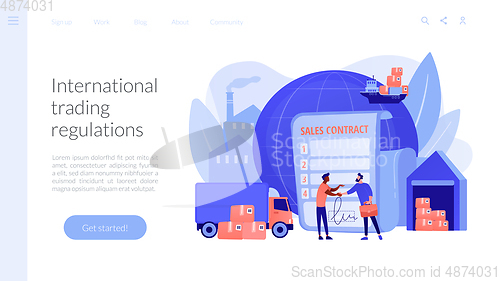 Image of Sales contract terms concept landing page