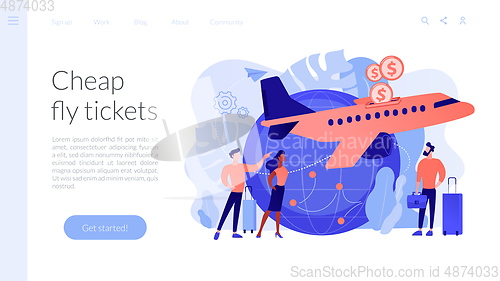 Image of Low cost flights concept landing page