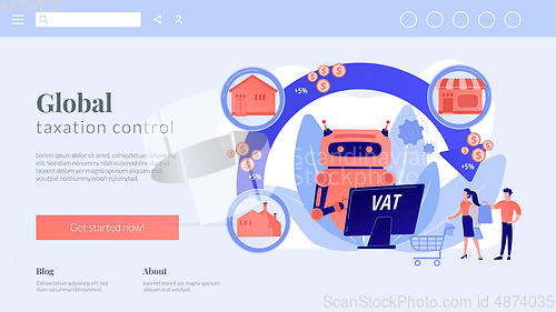 Image of Value added tax system concept landing page