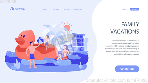 Image of Family vacation concept landing page