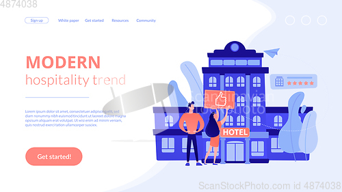 Image of Lifestyle hotel concept landing page.