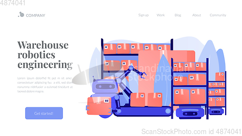 Image of Warehousing robotization concept landing page