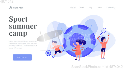 Image of Sport summer camp concept landing page.