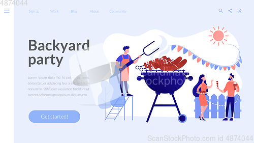 Image of Backyard party concept landing page.