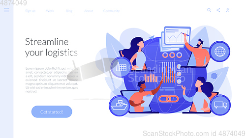 Image of Supply chain management concept landing page