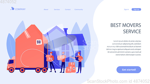 Image of Moving house services concept landing page.