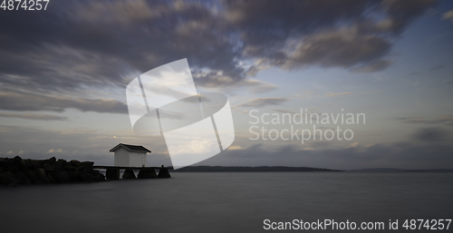 Image of A small building on a pier