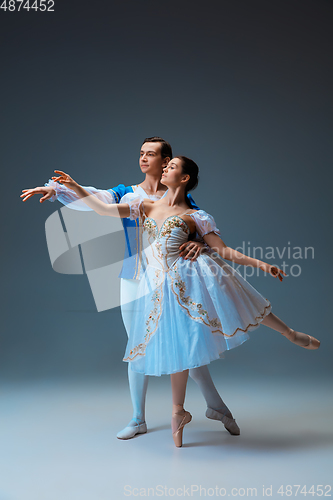 Image of Young and graceful ballet dancers as Cinderella fairytail characters.