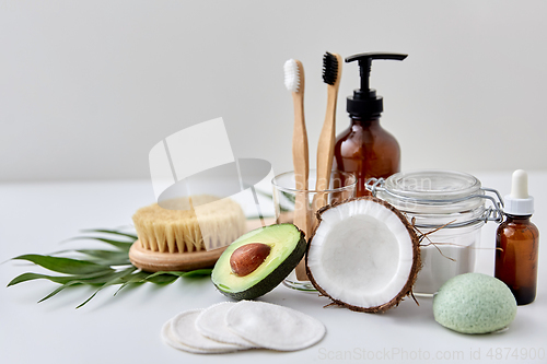 Image of natural cosmetics, bodycare and hygienic products