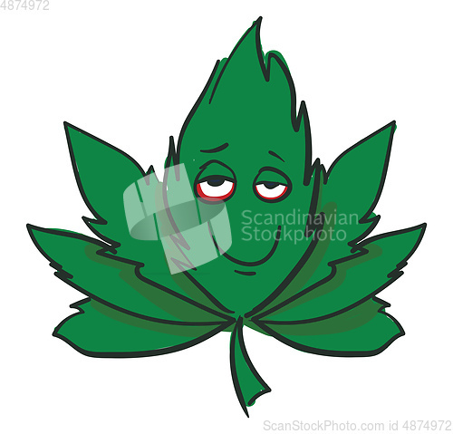 Image of High marijuana leaf illustration vector on white background