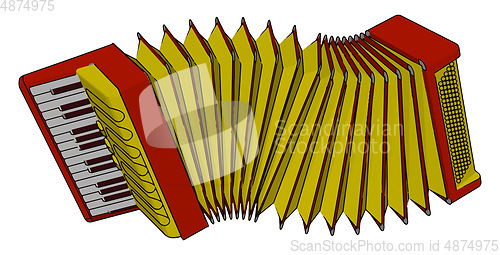 Image of Playing of accordion picture vector or color illustration