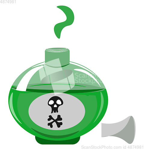 Image of Drawing of an antique poison bottle vector or color illustration