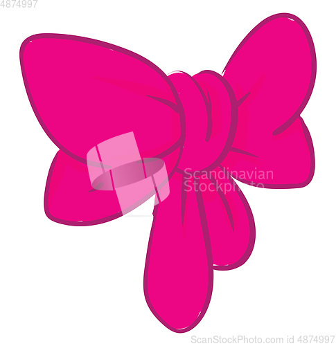 Image of Clipart of a pink bow vector or color illustration