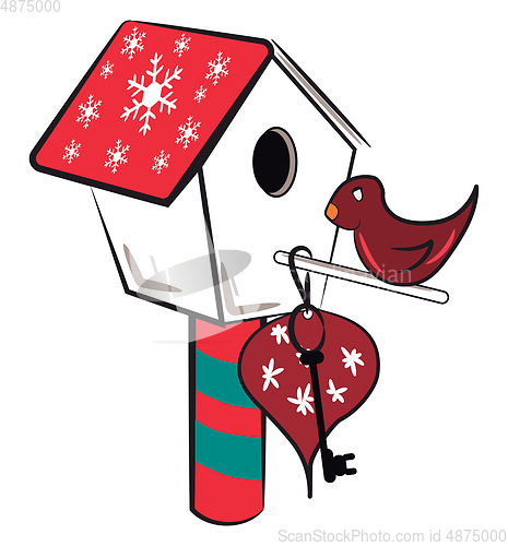 Image of Festive theme decorated aviary vector or color illustration