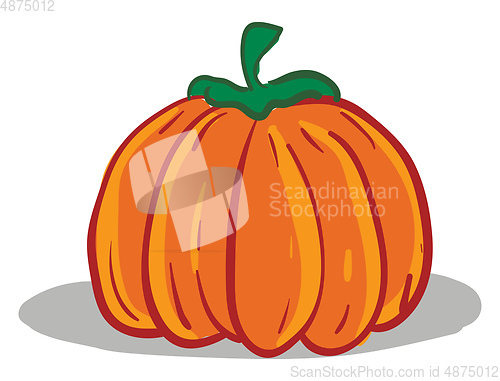 Image of Clipart of a pumpkin with a small green stalk vector or color il