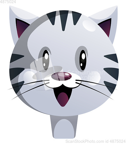 Image of Simple white cartoon cat vector illustartion on white backgorund