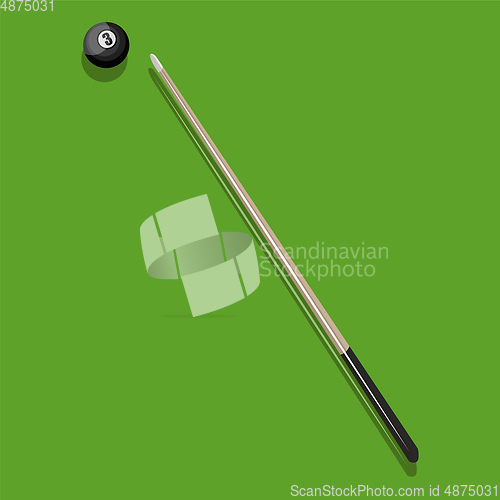Image of Billiards stick vector color illustration.
