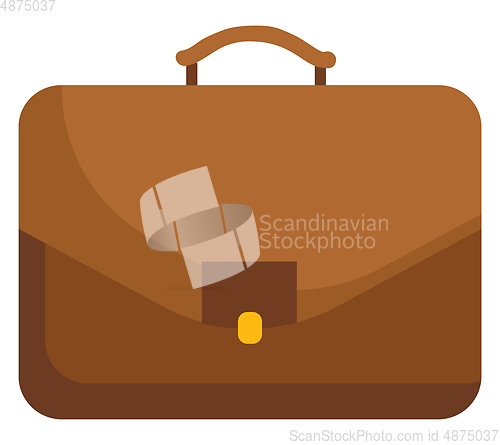 Image of Clipart of a brown portfolio/Business shoulder bag vector or col